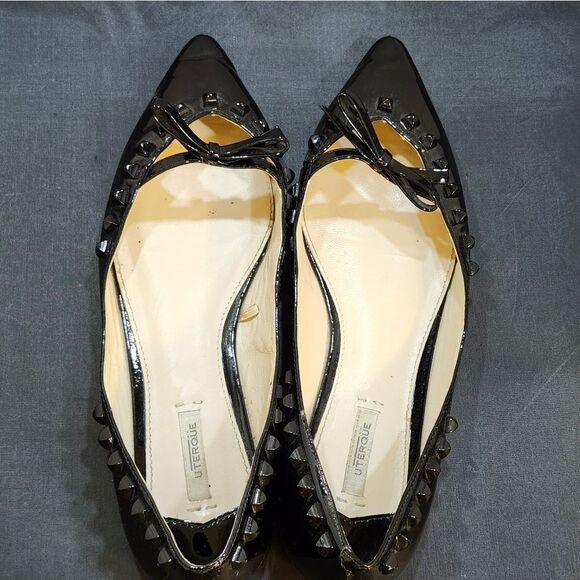 UTERQUE STUDDED TRIM POINTED TOE  SLIP-ON FLAT - Picture 4 of 14